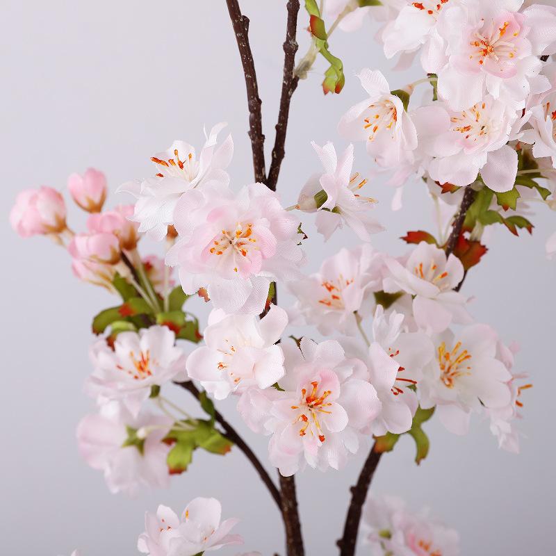 Pink silk cherry blossom simulation cherry blossom indoor desktop flower arrangement wedding flower arrangement fake flower