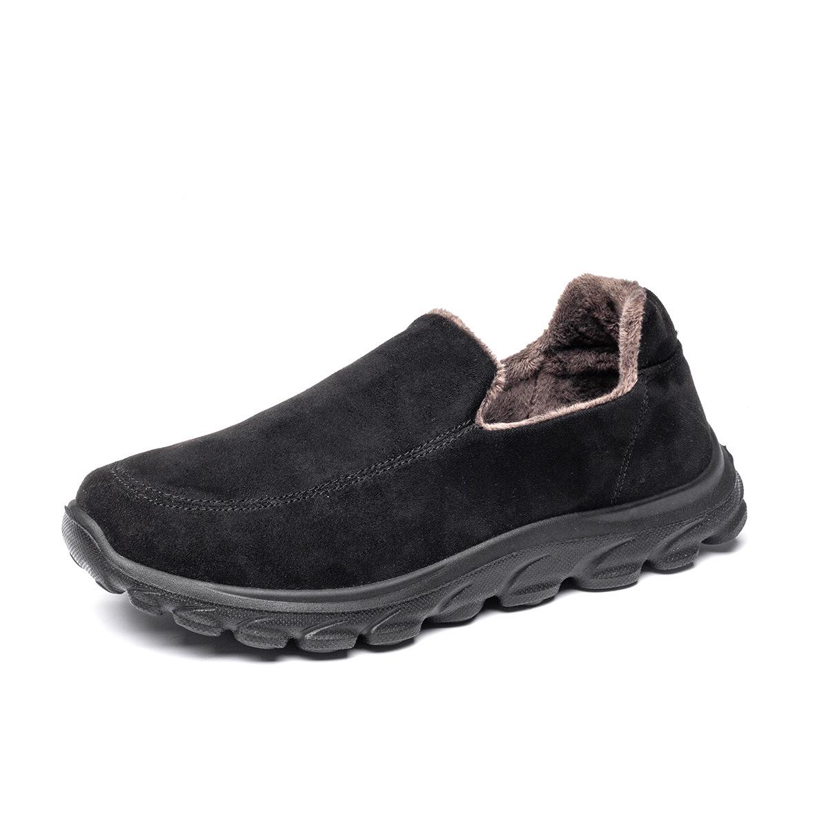 Men s Non-Slip Cotton Slip-On Winter Shoes with Plus Velvet Lining 41 чёрный
