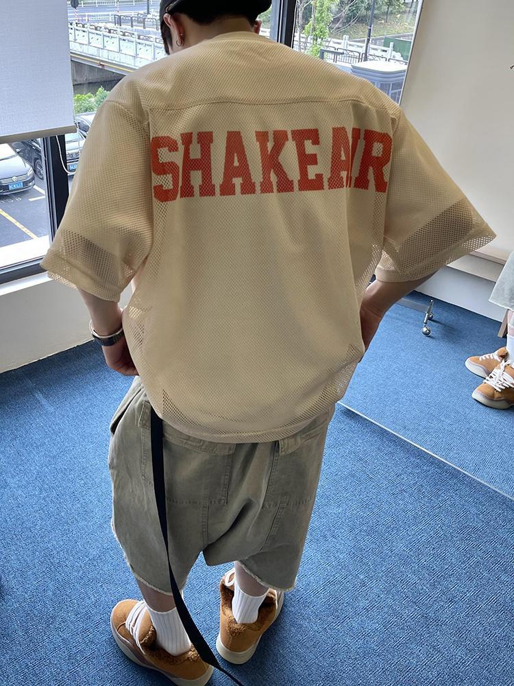 Mens T-Shirts Small Mesh Breathable Ball Shirt T-Shirts Summer Fashion Layering Streetwear Hollow Quick-Drying Tops Men'S Wear