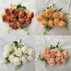 Wedding Rose Bridal Bouquet Artificial Flower For Home Decor And Photography Props