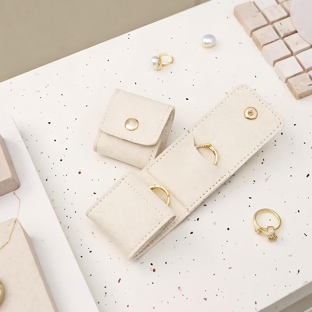 Mini Reise Schmuckrolle Tasche mit Schnalle Tragbar Faltbar Reise Schmuck Aufbewahrungsbox Kleine Schmuckschatulle für Ohrringe Ringe