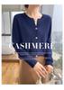 2024 Autumn/Winter Women's Cashmere V-Neck Loose Short Knit Cardigan Base Layer Top