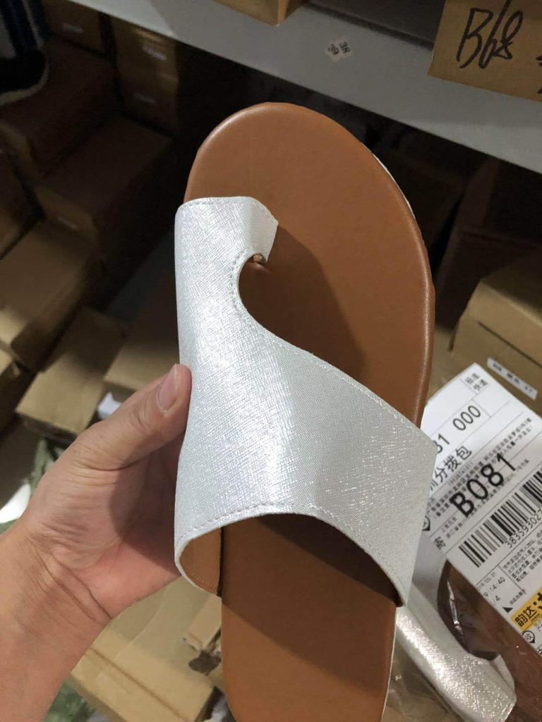 Wear Leather Mop Slope Heel Cover Toe Cool Slippers Women's Large Size -