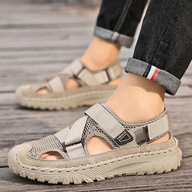 Summer Men's Sandals  Leather Men's Casual Shoes Outdoor Men Leather Sandals for Men Beach Shoes Roman Men's Shoes