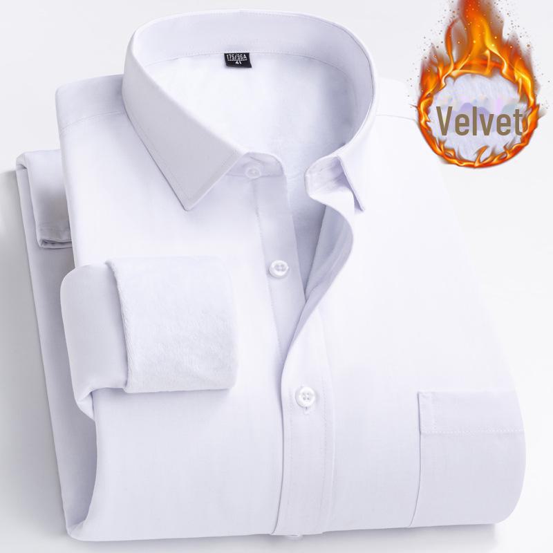 

Men s Plus Size Velvet Long-Sleeve Business Casual Shirt 42/3XL