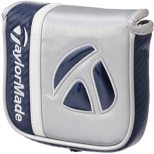 TaylorMade Austec Putter Cover, Mallet, Silver/Navy, Men's, 24SS UN087
