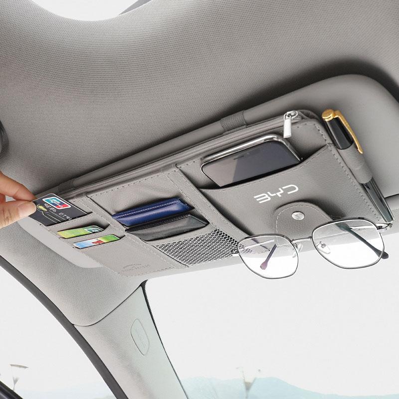 1Pcs Car Visor Organizer Car Visor Sunglasses Holder Visor Emblem Cover For BYD Qing Song Tang Yuan F3 F0 S6 S7 E5 E6 M6 G3 G5