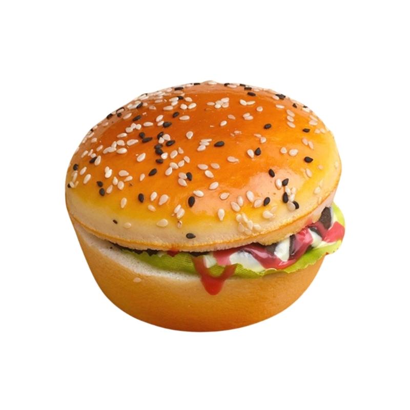 Realistic Artificial Hamburgers Artificial Food Bread Model PU Texture Perfect for Restaurant Displays and Photography