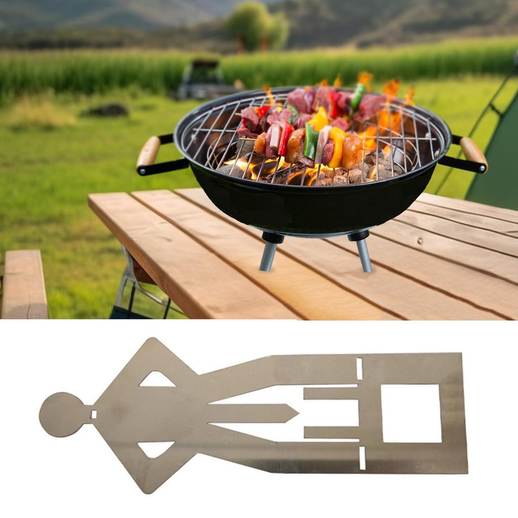 Stainless Steel Human Shape Sausage Grill Rack Skewer Holder for Outdoor Barbecue Cooking and Grilling Tools Accessories