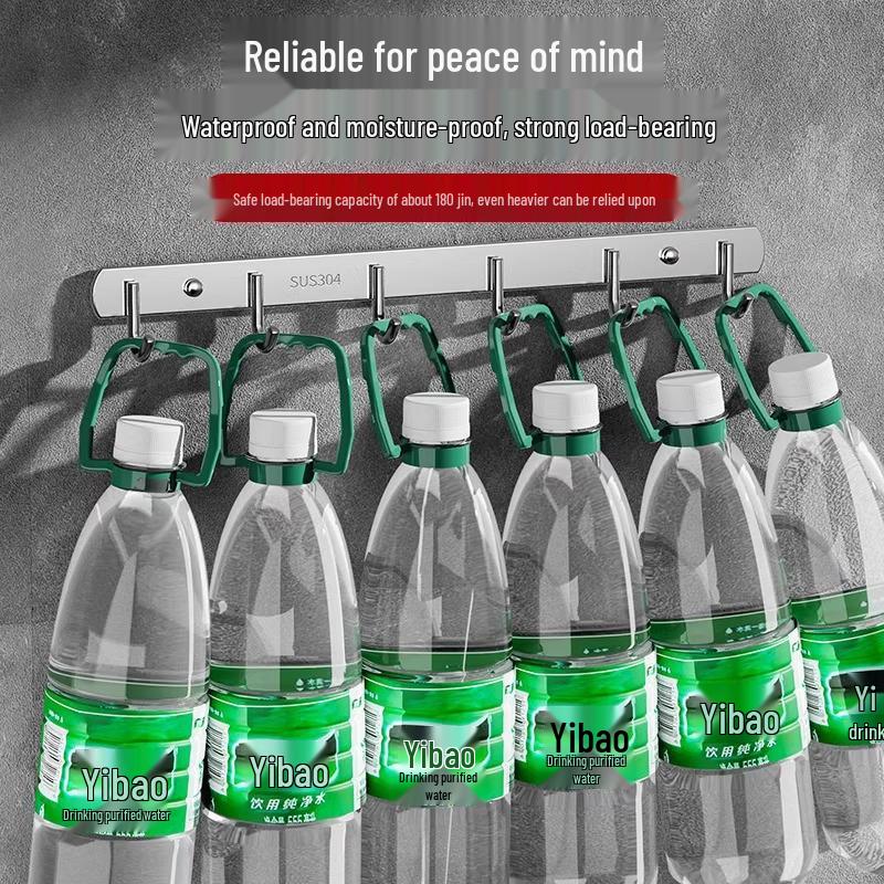 Wandmontierter Edelstahl-Mantelständer mit Klebehaken