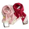 New Knitted Scarf Cherry Embroidery Fungus Edge Soft Waxy Warm Scarf Sweet Versatile Neck Cover