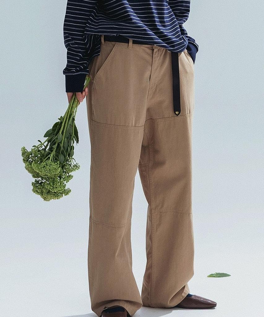 ANNEHEARTS Panel Detail Wide Pants_Beige