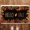 Hello Fall Maple Leaves Welcome Entrance Door Mat Autumn Harvest Rug Bathroom Laundry Non-slip Floor Mat Thanksiving Decorations