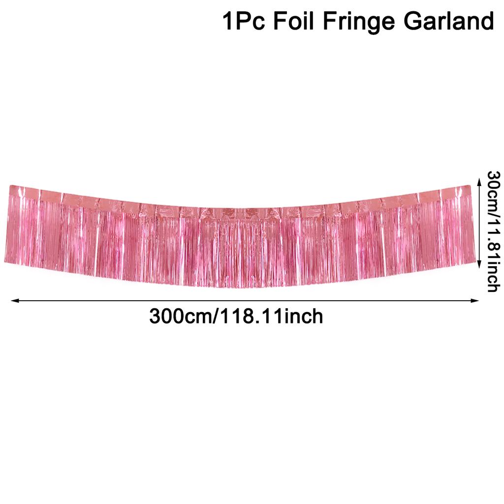 30x300CM Party Backdrop Foil Fringe Garland Metallic Tinsel Streamers Banner Hanging for Birthday Wedding Christmas Decorations
