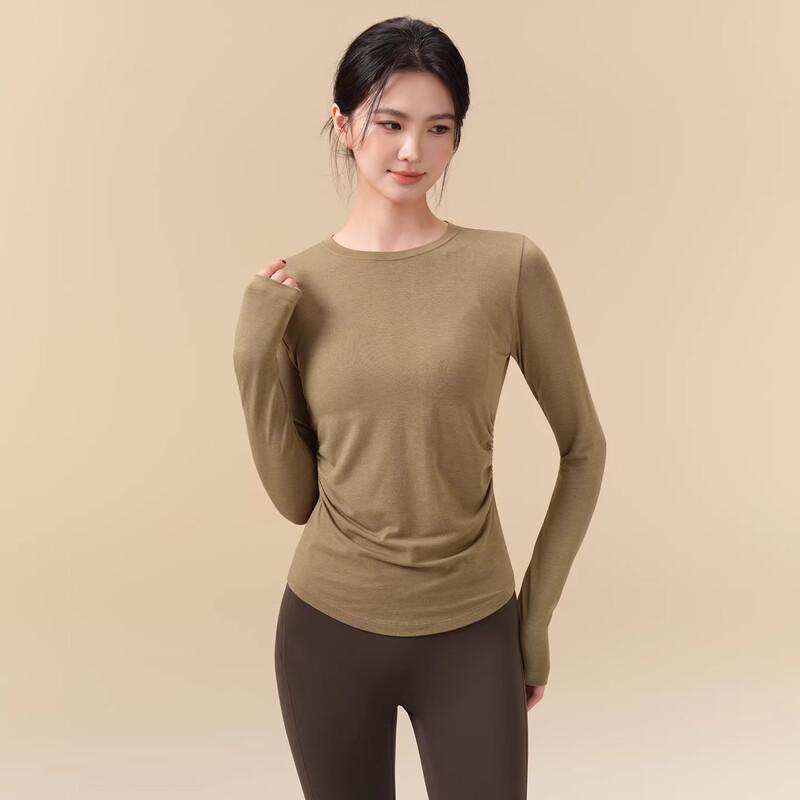 ACKDCS Women's Merino Wool Pleated Waist Sports Top