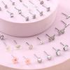 Earrings set Pearl bone stud earrings Alloy earrings Women's butterfly flower zircon stall earrings