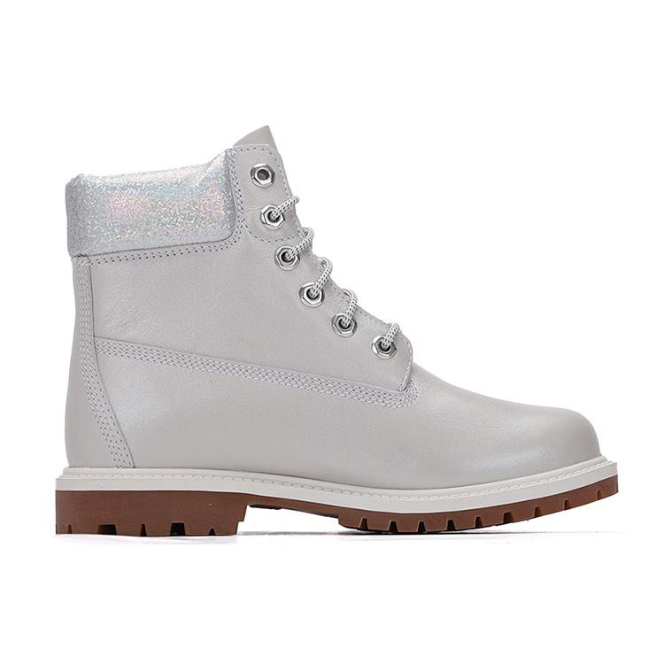 (WMNS) Timberland Heritage 6 Inch Waterproof Boots 'Light Grey Full Grain with Silver Collar' Women's A2M4DQ20