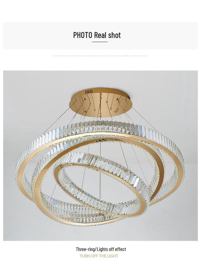 Modern Minimalist Crystal Chandelier for Double-Height Spaces