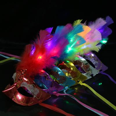 Halloweenská maska ​​s nastavitelným popruhem peříčková maska ​​Cosplay obličejová maska ​​Halloweenský kostým na párty karneval