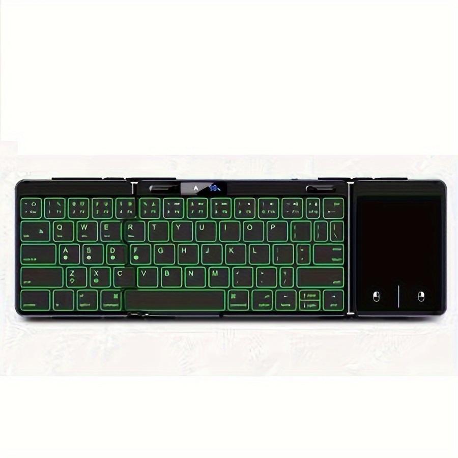 Wireless Folding Keyboard with Backlight RGB Foldable Bluetooth Keyboard with Touchpad Travel Keyboard for iOS Android Mac OS