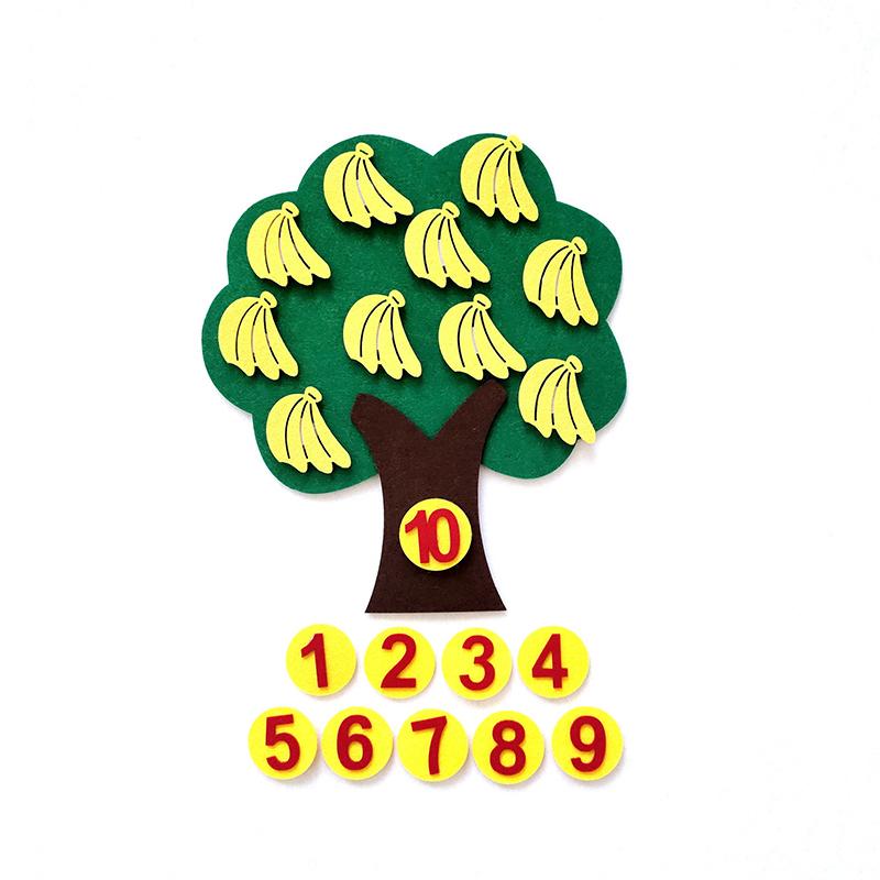 Creative Fruit Tree Educational Toy, Non-woven Fabric Children s Puzzle, DIY Math Toy, Educational Math Game