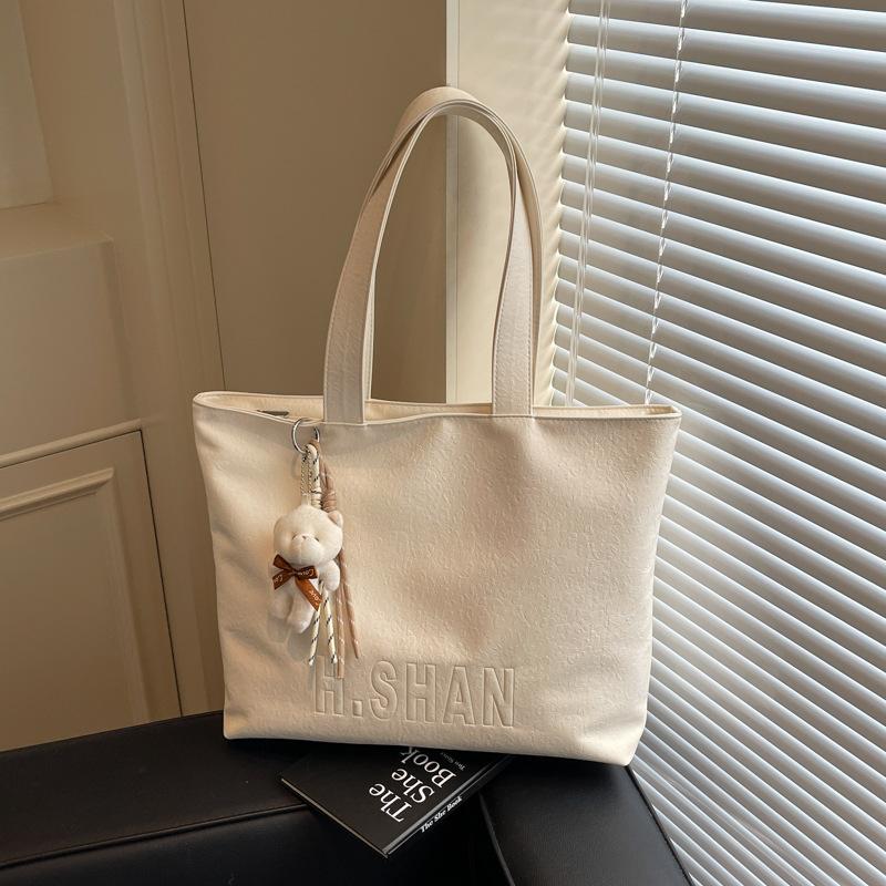 Versatile simple shoulder big bag, casual college student commuter tote bag, new large-capacity bag