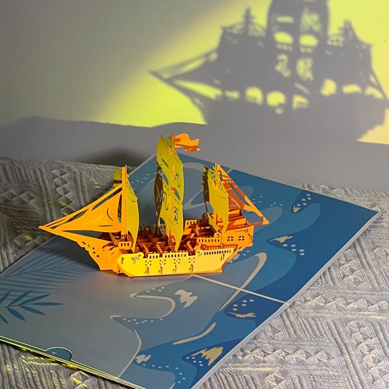 Biglietto di Buon Compleanno Luminoso 3D con Musica e Busta