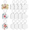 15 Pieces Sublimation Blank Keychain Kit for Key Ring Set DIY Heat Transfer Keychain Blanks with for Key Rings for Gradu