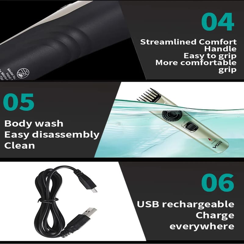 Mini Portable Self-Propelled Electric Clipper Rechargeable Men's Beard Trimmer Hair Clipper Home Care Stainless Steel Durable Anti-Corrosion