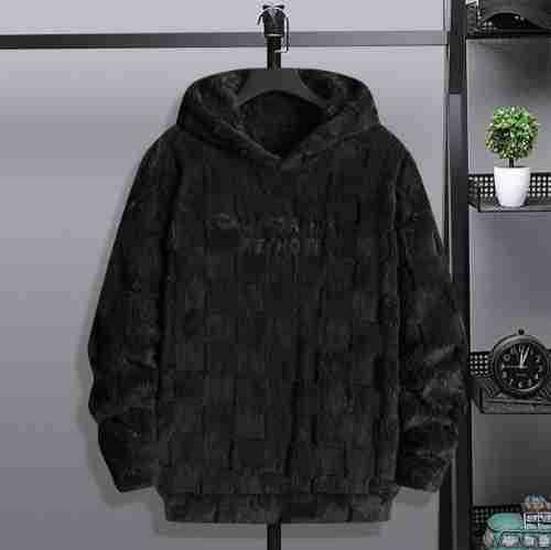 Men's Winter Fleece Hooded Sweatshirt - Casual Large Size Jacket