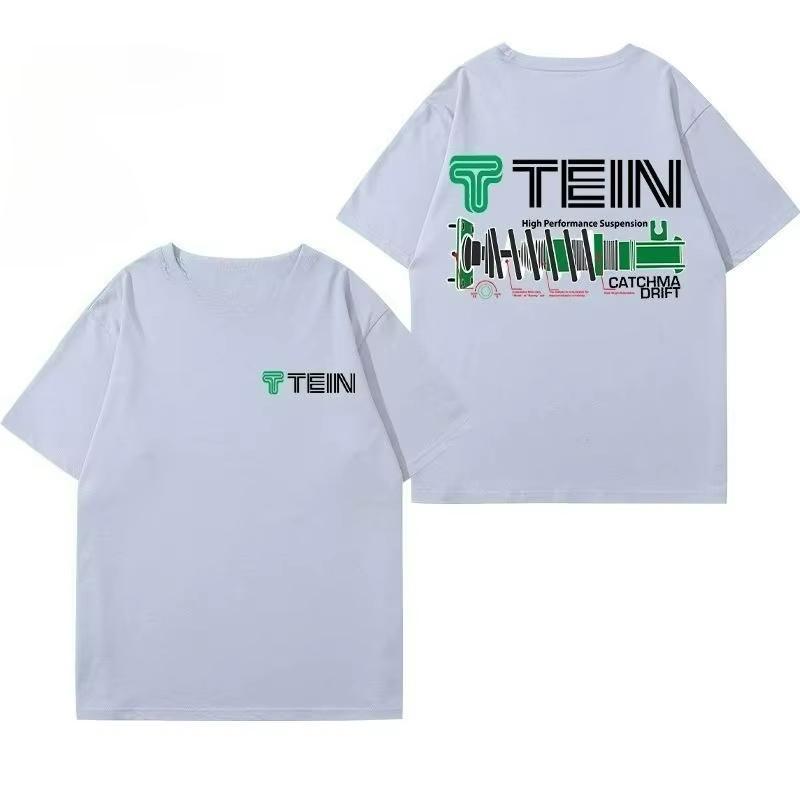 2025 New Men's and Women's TEIN Shock Absorber Modified Car Creative T-shirt Casual Motorcycle Friends Club Short-sleeved Top