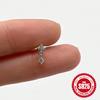 AIDE Coração Bola Redonda Hélice Plana Brinco Piercing Prata Esterlina 925 Tarraxas Geométricas Zircônia Exquisite Adorno Tarraxas Brincos