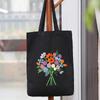 Stickset für Erwachsene Anfänger, Enthält Stickerei mit Blumenmuster, Bambus-Stickrahmen,