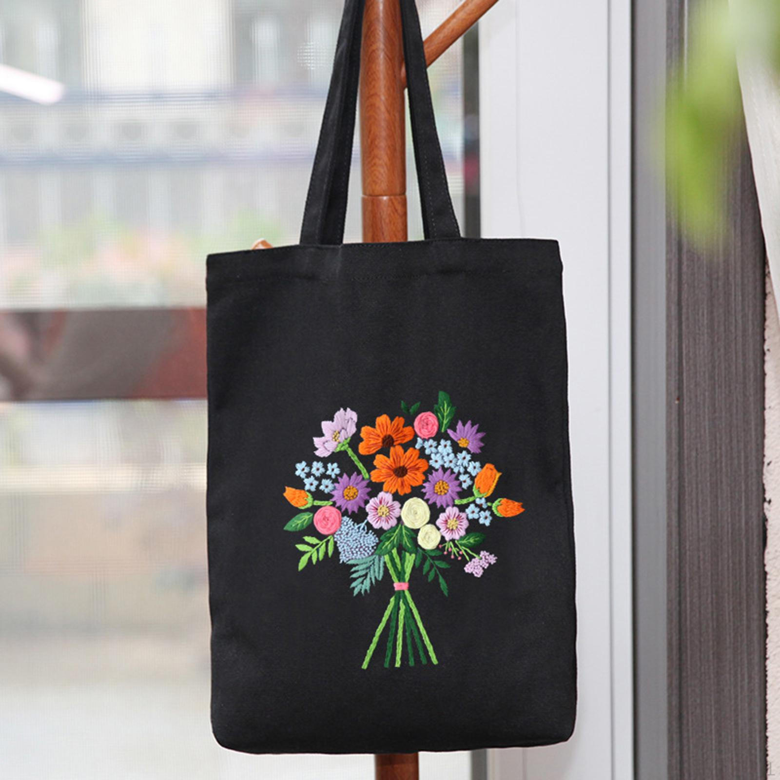 

Embroidery kit Adults Beginners, Include wi Flower Pattern, Bamboo Hoops, Dewdrop Flower