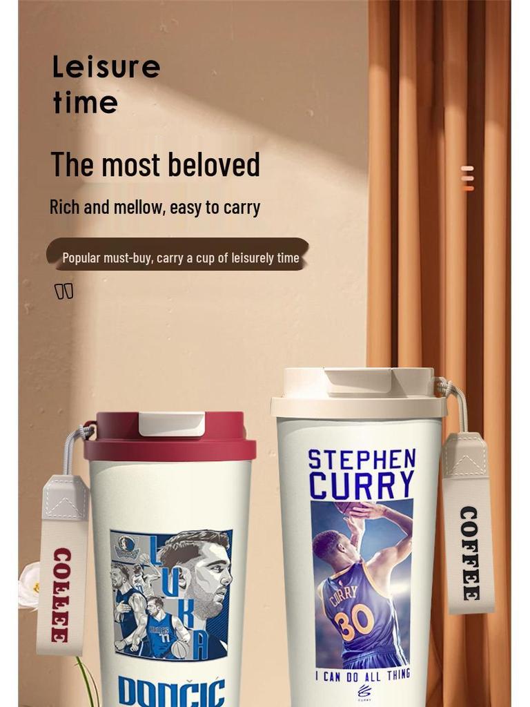 Basketball Insulated Stainless Steel Cup - Portable Coffee & Water Cup, Student Gift, Logo Print.