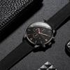 1/3PCS Men's Watch Casual Leather Band Analog Quartz Watches with Calendar