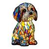 Dog Night Light with Adorable Stained Glass Puppy Design, Warm LED Glow, USB Powered Bedroom Desk Lamp for Dog Lovers