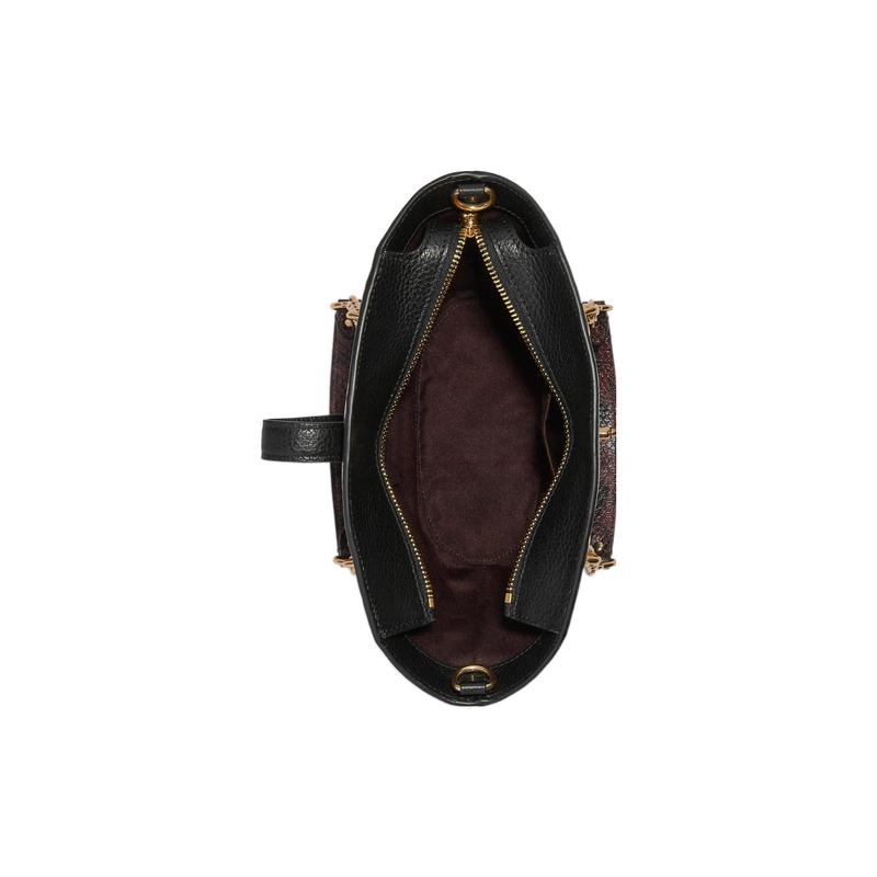 Coach Lane 19 Pebbled Leather Zipper Chain Detachable Bag Strap Dumpling Bag Shoulder Bag Crossbody Bag Small Women Black