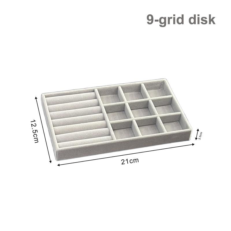 Flockovaný šperkovnicový displejový podnosový stojan Více stylů pro náhrdelník, náramek, náušnice, prsten Organizér Box