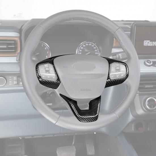 Fit For -2025 Ford Maverick ABS Carbon Fiber Steering Wheel Bezel Trim Cover
