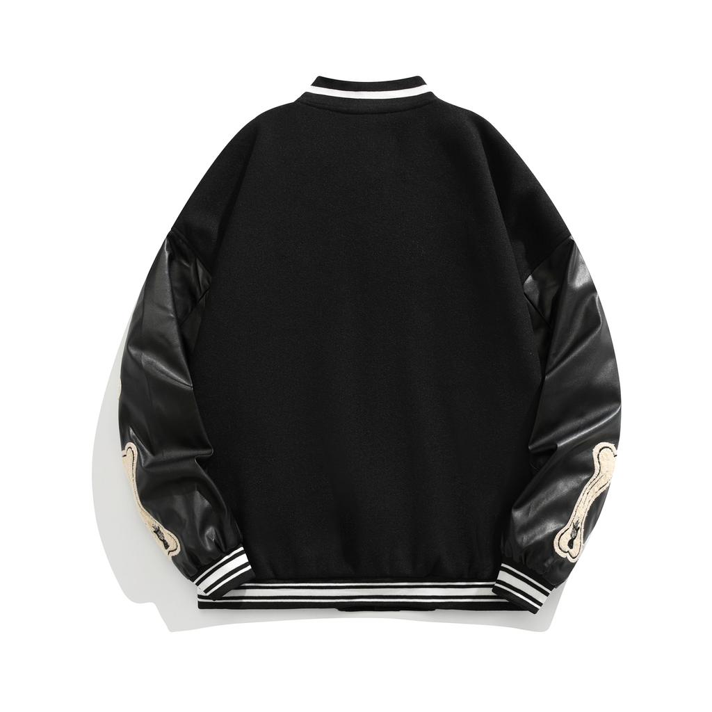 Frühling und Herbst Harajuku Stil Lockere Baseballuniform Damen Cool Amerikanisch Retro Schwarz Paarjacke Ins Trend