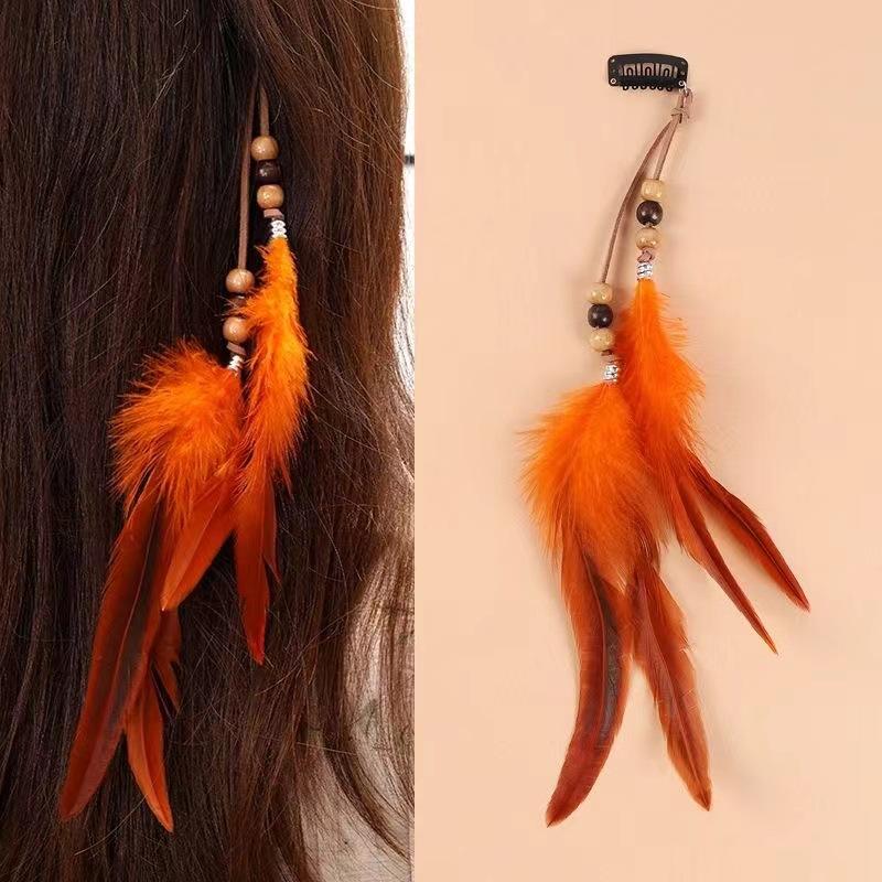Bohemian Feather Hairband Women'S Festive Masquerade Carnival Hippies Costume Indian Prom Gypsy Long Tassel Hair Accessories