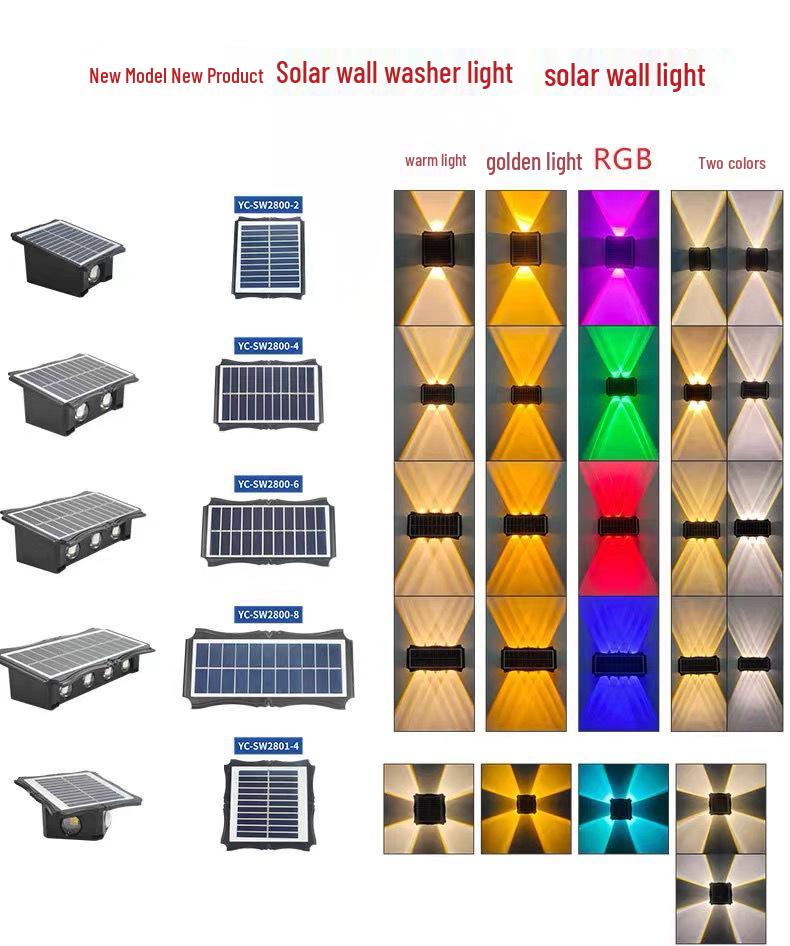 Waterproof Solar Wall Washer Light for Outdoor Courtyard and Garden Decoration