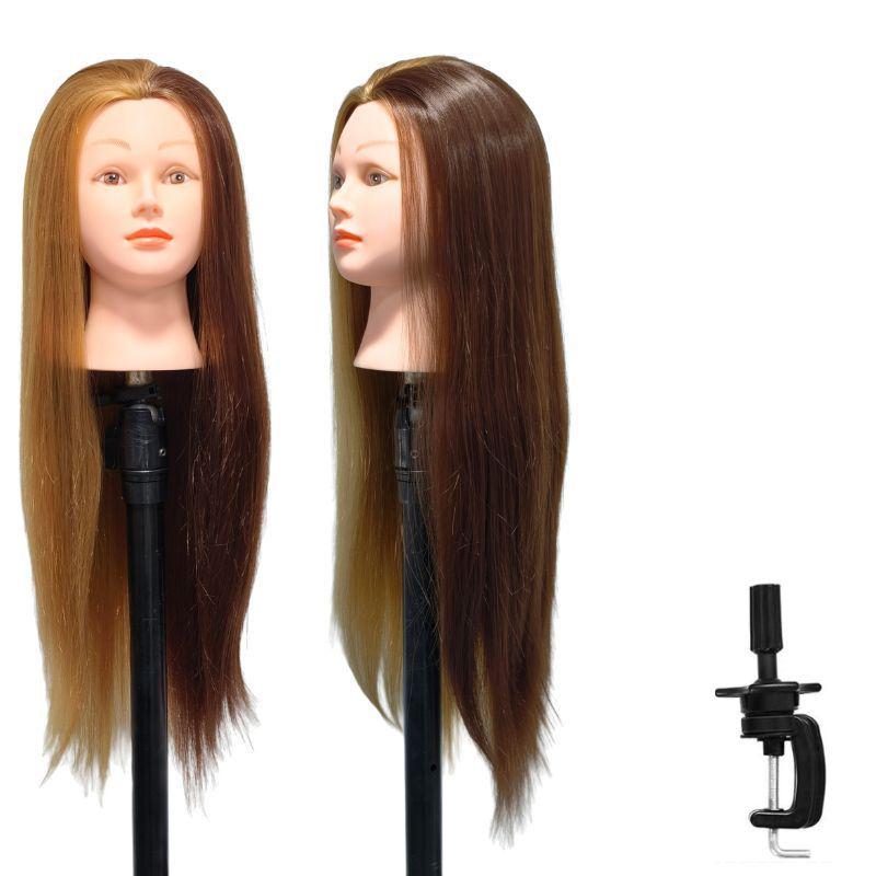 High Temperature Fiber Wig Mannequin Head for Hairdressing and Haircutting Training