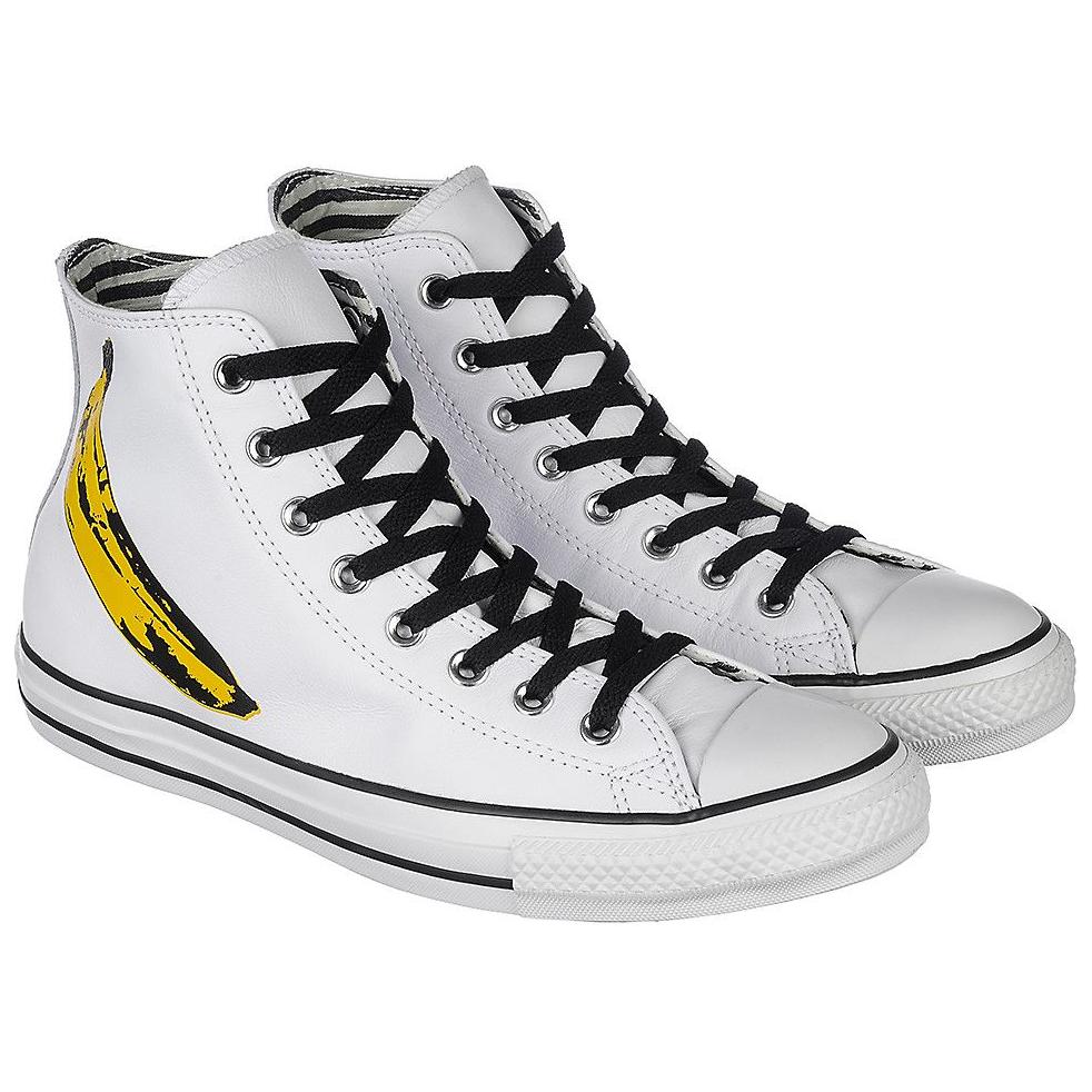 Andy Warhol X Converse CT HI Bequem Vielseitig Rutschfest Langlebig High Top Skateboardschuhe Unisex Sneaker Weiß 149535C