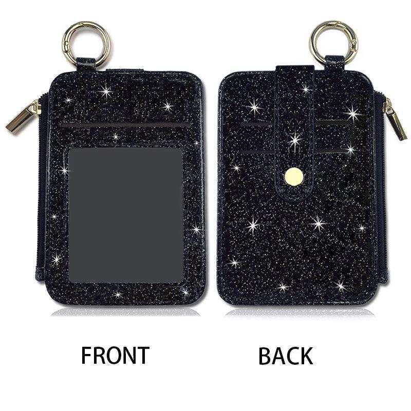 Multifunctional storage leopard print PU leather card bag card cover, small with zipper change, multi-card position card cover pendant.