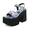 Bright Color Fashion Foam Bottom Strap Hollow Casual Thick Sole Thick Heel Soft Sole Sandals