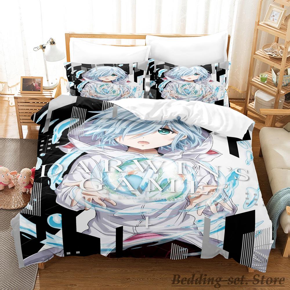 2023 Darwin's Game Bedding Set Single Twin Full Queen King Size Bed Set Adult Kid Bedroom Duvetcover Sets Anime Kawaii