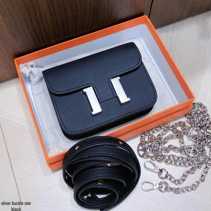 

Міні Сумка-ланцюжок KangKang H з пряжкою, з шкіри з тисненням у вигляді п ятачка та пальмового листя - Жіноча поясна сумка для помади 13*3*10cm