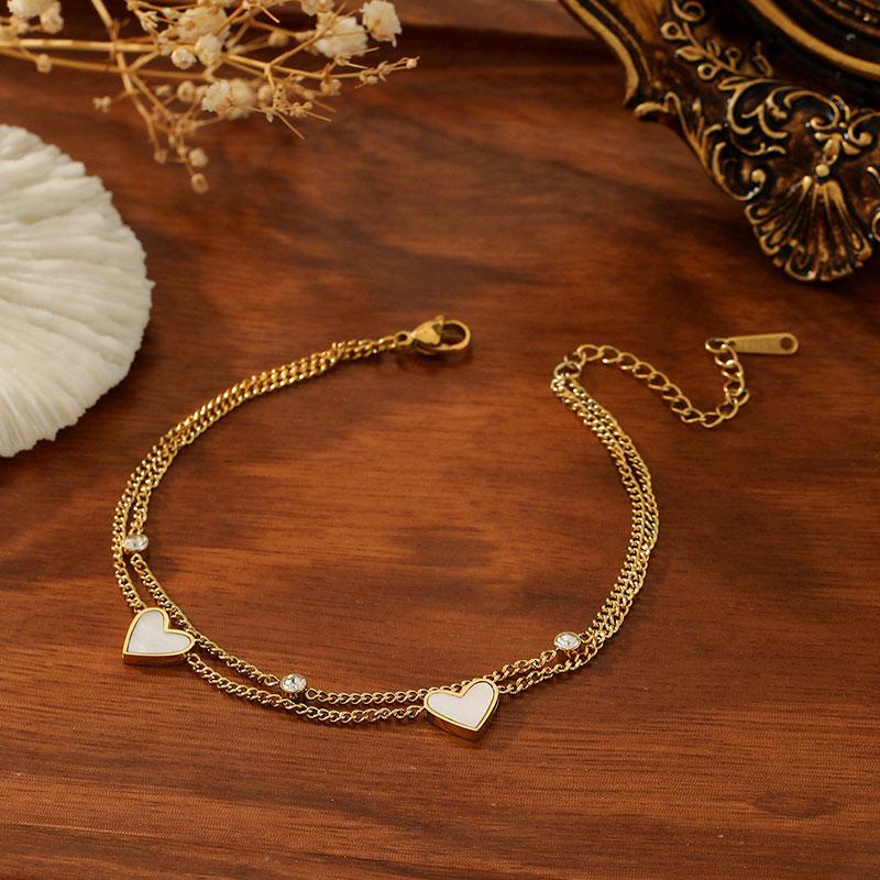 New Niche Design Double-Layer Stainless Steel Ankle Chain High-End Exquisite Womens Ankle Accessories Anklet